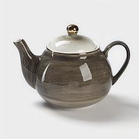 Чайник фарфоровый заварочный Доляна, «Млечный путь», 900 мл, цвет серый