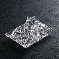 Маслёнка стеклянная «Ананас», 12×15×9,7 см