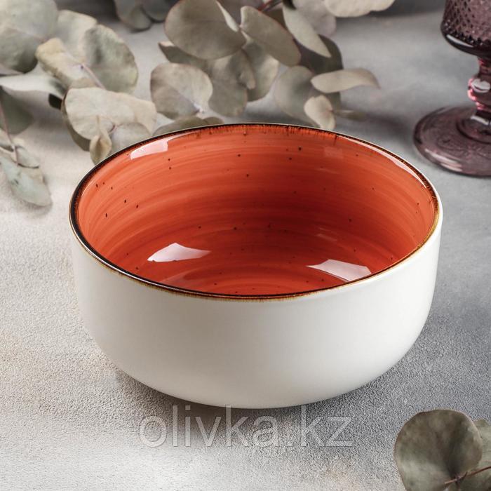 Салатник керамический «Сапфир», d=15,5 см, цвет оранжевый - фото 1 - id-p113259092