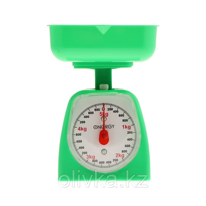 Весы кухонные ENERGY EN-406МК, механические, до 5 кг, зелёные - фото 1 - id-p113277377