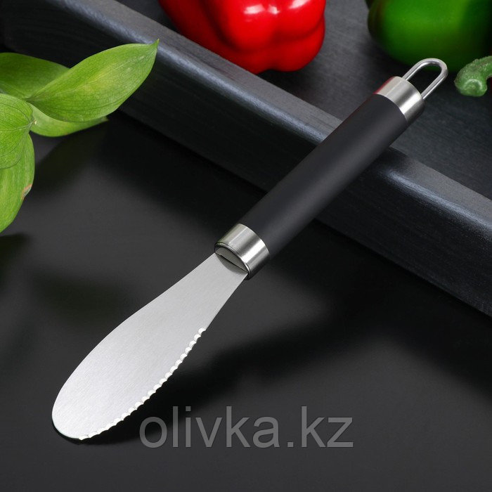 Нож для масла Доляна Venus, нержавеющая сталь, 25 см, цвет чёрный - фото 1 - id-p113264229