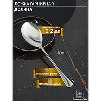 Ложка гарнирная из нержавеющей стали Доляна, h=25 см, толщина 2,2 мм, 410 сталь