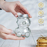 Баночка стеклянная для мёда и варенья Доляна «Медвежонок», 40 мл, 5×6,5 см, фото 4