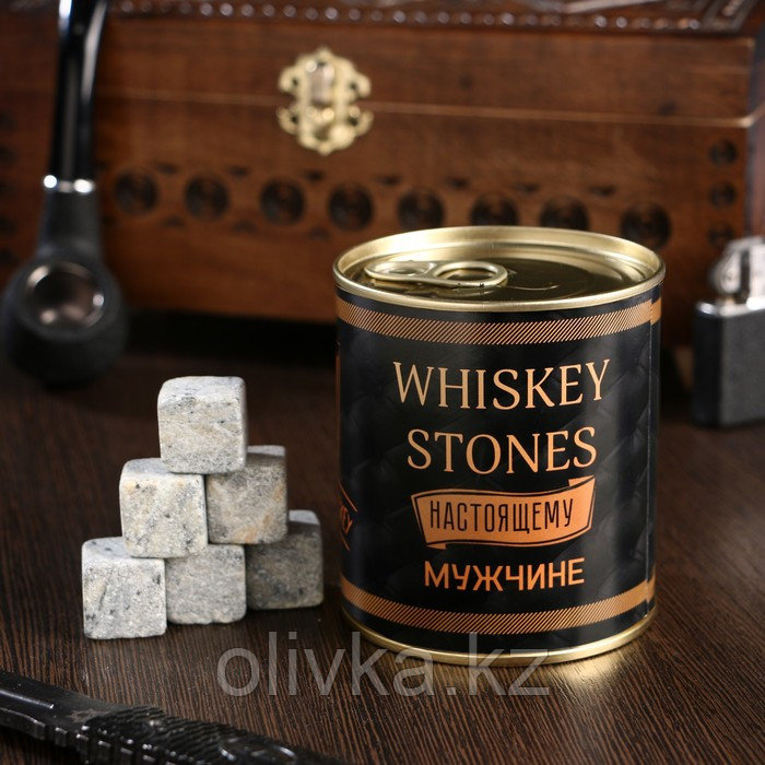 Набор камней для виски "Whiskey stones. Vintage", в консервной банке, 9 шт. - фото 1 - id-p113256722