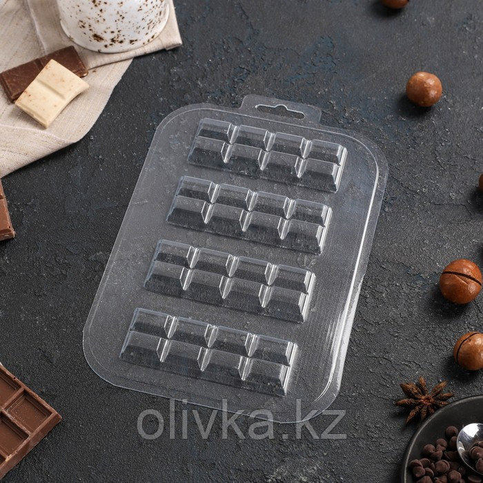Форма для шоколада и конфет пластиковая «Батончик 2×4», цвет прозрачный - фото 2 - id-p113256725