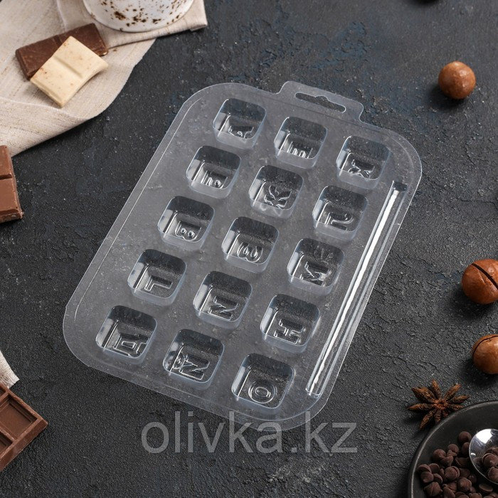 Набор форм для шоколада и конфет пластиковая «Алфавит русский», 3 шт, цвет прозрачный - фото 3 - id-p113256726