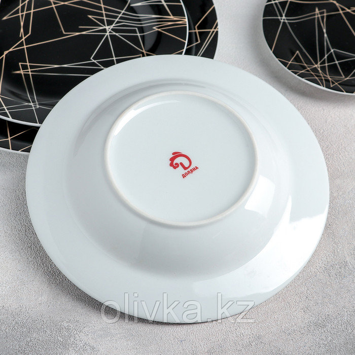 Набор керамической посуды Доляна «Кассиопея», 24 предмета: тарелки d=19/21/24 см, чайная пара 200 мл, цвет - фото 4 - id-p113253935
