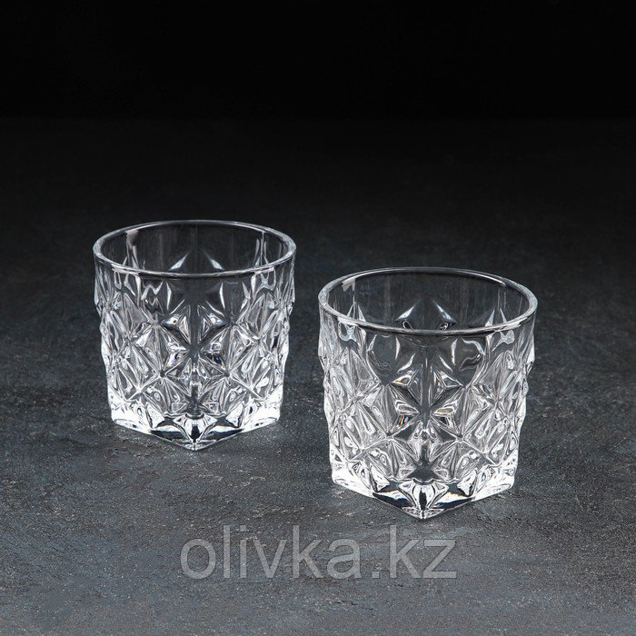 Стаканы для виски стеклянные «Рокс», 350 мл, 9,6×9 см, в наборе 2 шт - фото 1 - id-p113251348