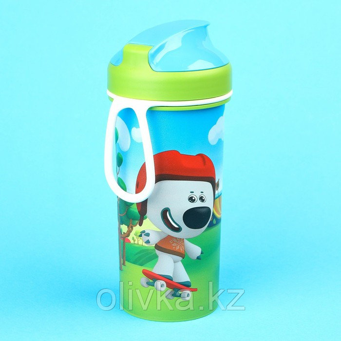 Бутылка детская «Ми-Ми-Мишки» с петлей, 400 мл., цвет зеленый - фото 2 - id-p113275057