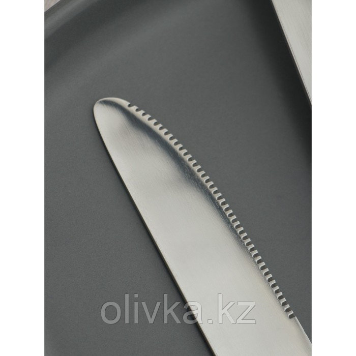 Ножи столовые из нержавеющей стали Доляна «Капля», длина 23 см, 6 шт, цвет серебряный - фото 3 - id-p113251361