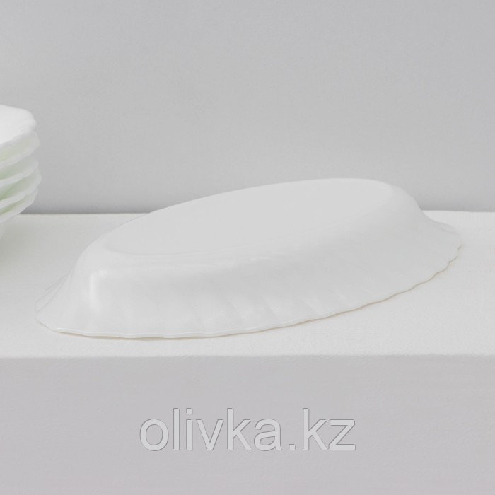 Набор овальных тарелок Luminarc Trianon, d=22 см, стеклокерамика, 6 шт, цвет белый - фото 4 - id-p113279106