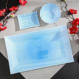Набор для суши из стекла Доляна «Мерцание», 3 предмета: соусники 8×2 / 8×6 см, подставка 25×15 см, цвет, фото 2