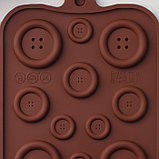 Форма силиконовая для льда и кондитерских украшений Доляна «Пуговки», 22×10,5 см, 19 ячеек, цвет шоколадный, фото 6