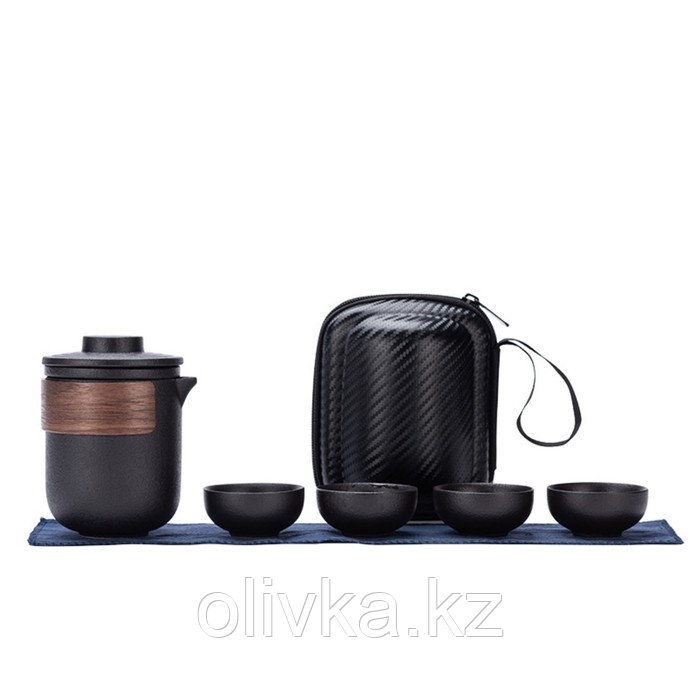 Набор для чайной церемонии 6 предметов на 4 персоны: чашка 35 мл, чайник 300 мл, черный - фото 5 - id-p113277401