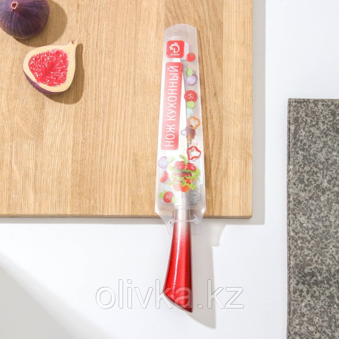 Нож кухонный Доляна «Спектр», лезвие 12 см, цельнометаллический, цвет МИКС - фото 4 - id-p113253154