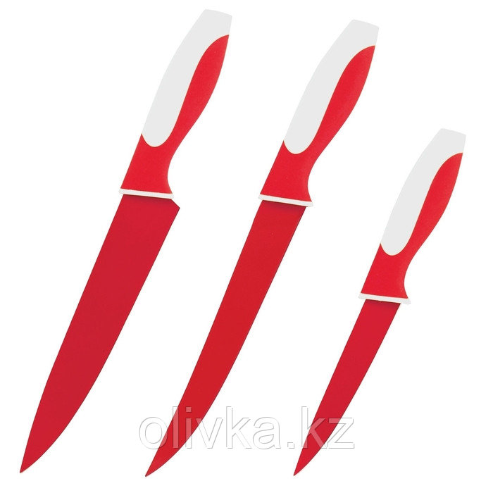 Набор ножей, CALVE, 3 предмета, цвет МИКС - фото 1 - id-p113244935