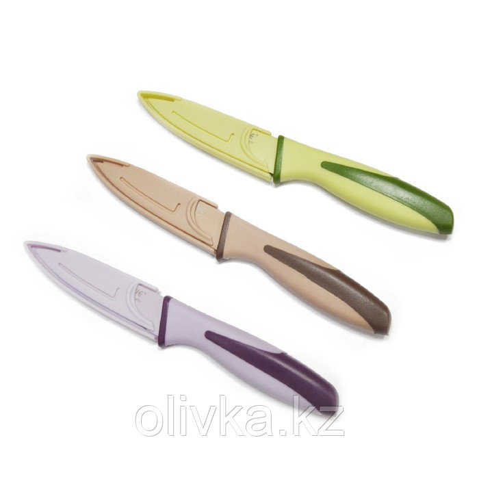 Набор ножей, 3 предмета: 3 ножа для чистки 9 см, МИКС - фото 1 - id-p113244936