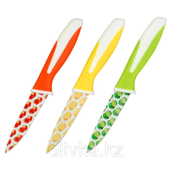 Набор ножей, 3 предмета: 3 ножа для чистки 9 см, МИКС - фото 2 - id-p113244936