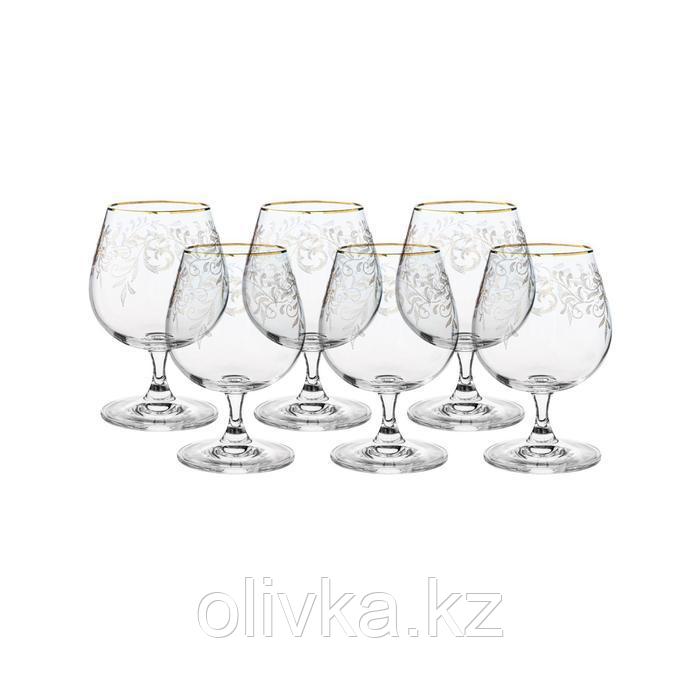 Набор бокалов для бренди Sylvia, декор «Панто, затирка золото, отводка золото», 400 мл x 6 шт. - фото 2 - id-p113261805