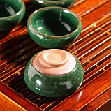 Набор для чайной церемонии керамический «Лунный камень», 7 предметов: чайник 150 мл, 6 пиал 50 мл, цвет, фото 3