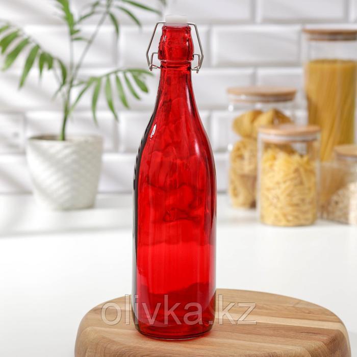 Бутылка стеклянная для соусов и масла с бугельным замком «Галерея», 1,11 л, 9×32 см цвет МИКС - фото 1 - id-p113242998
