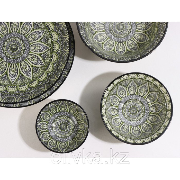 Тарелка керамическая Доляна «Мирсоле», d=22 см, цвет зелёный - фото 5 - id-p113251370