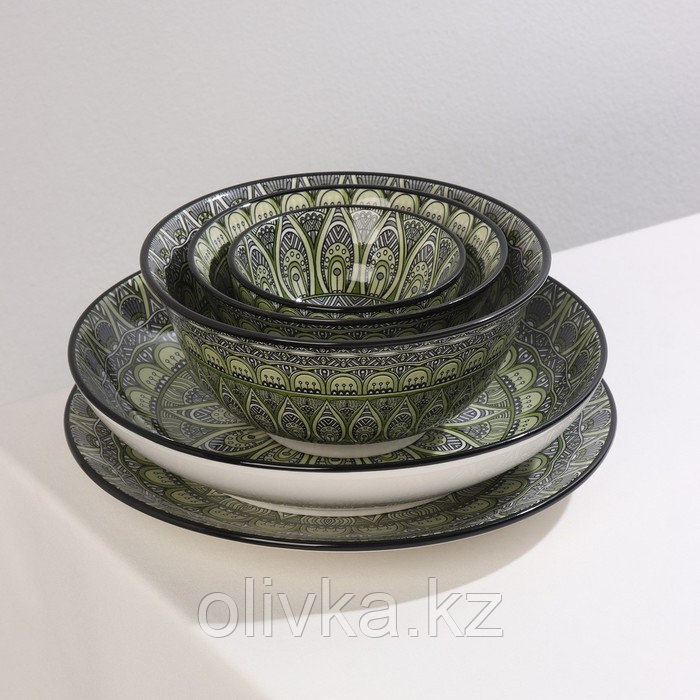 Тарелка керамическая Доляна «Мирсоле», d=22 см, цвет зелёный - фото 6 - id-p113251370