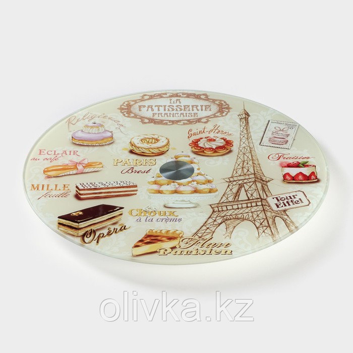 Подставка стеклянная для торта вращающаяся Доляна «Париж», d=32 см - фото 3 - id-p113251376