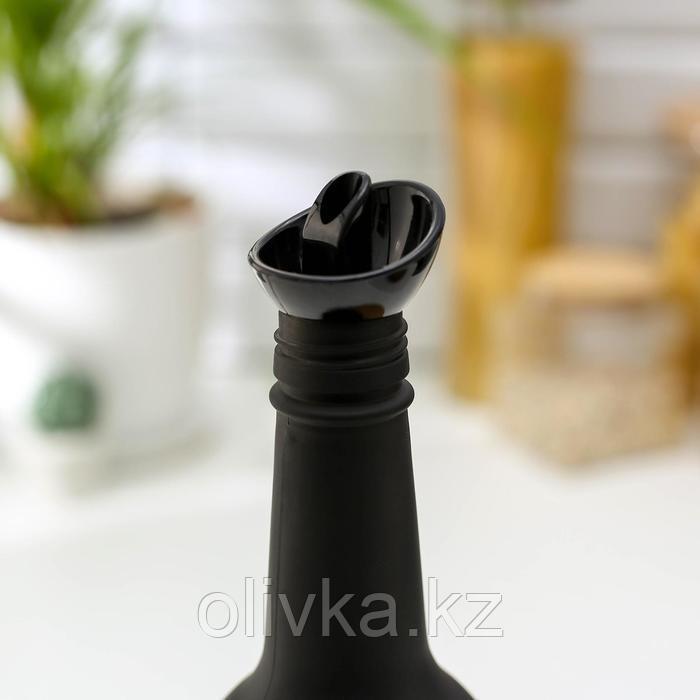 Бутыль стеклянная для соуса и масла «Золотая листва», 750 мл, цвет чёрный - фото 2 - id-p113257558