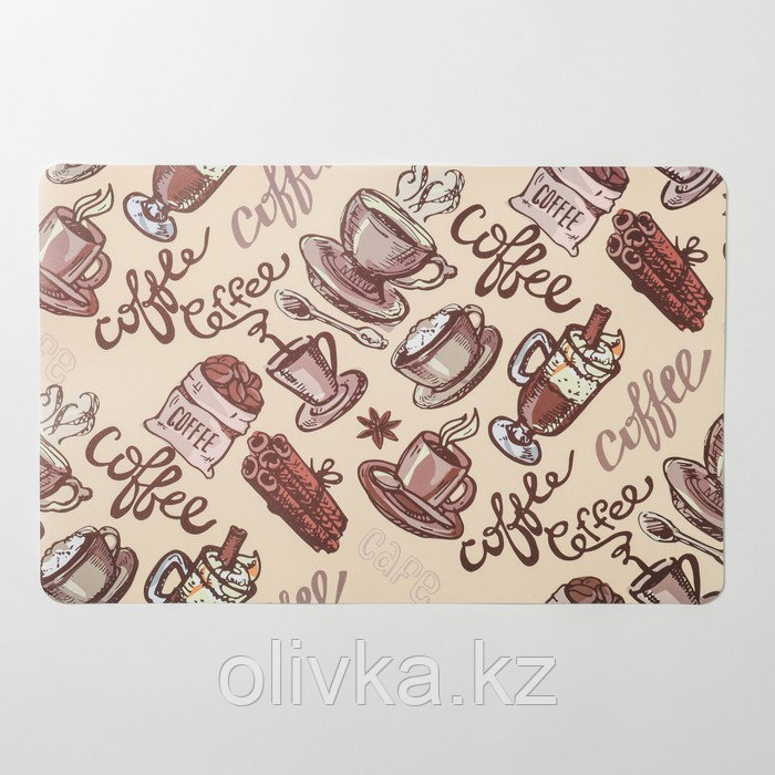 Салфетка сервировочная на стол Coffee, 43×28 см, цвет бежевый - фото 2 - id-p113264270