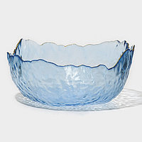 Салатник стеклянный «Вулкан», 1,3 л, 20×8,5 см, цвет синий