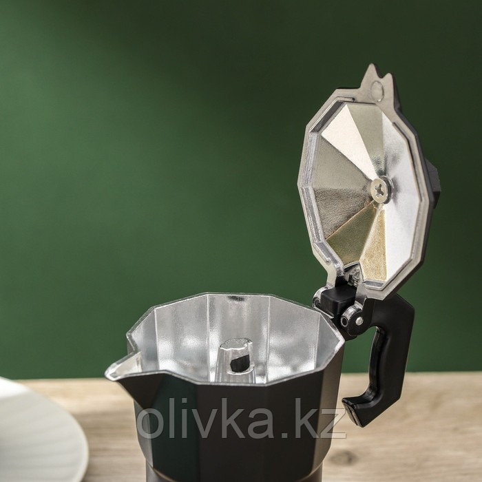 Кофеварка гейзерная Доляна Alum black, на 1 чашку, 50 мл - фото 3 - id-p113261825