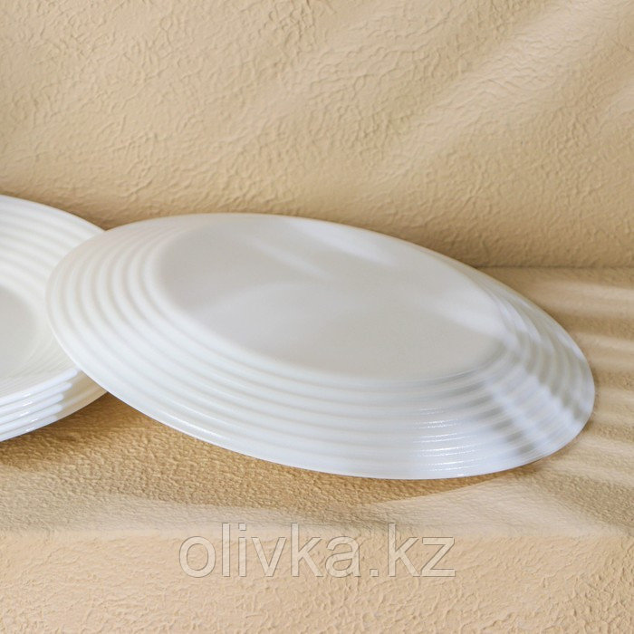 Набор обеденных тарелок Luminarc HARENA ASEAN, d=23 см, стеклокерамика, 6 шт, цвет белый - фото 5 - id-p113274236