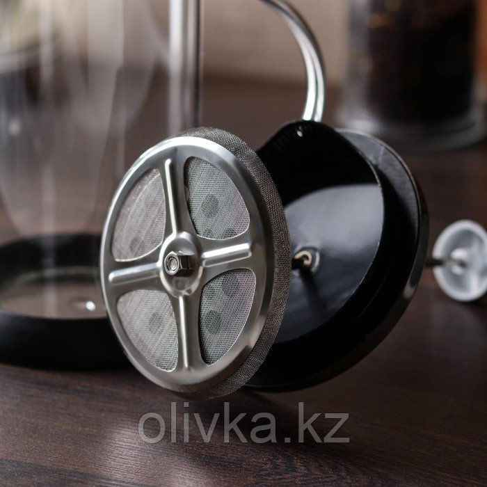 Чайник заварочный френч - пресс «Келли», 800 мл, стекло, цвет чёрный, рисунок МИКС - фото 2 - id-p113251395