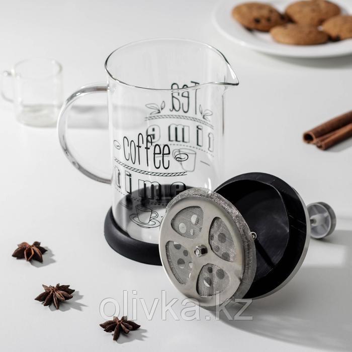 Чайник заварочный френч - пресс «Келли», 800 мл, стекло, цвет чёрный, рисунок МИКС - фото 4 - id-p113251395