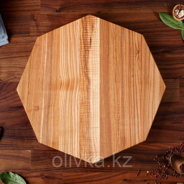 Менажница деревянная "Классическая", с разделочной доской, d=35 см, массив ясеня - фото 2 - id-p113260038