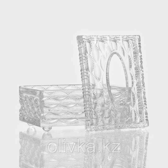 Салфетница стеклянная Magistro «Шик», 18,5×12×9,5 см, цвет прозрачный - фото 5 - id-p113275963