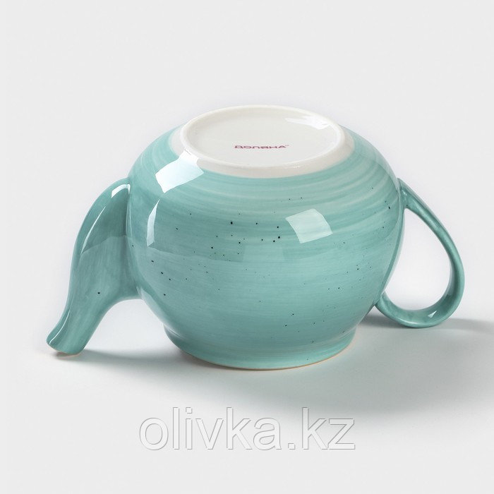 Чайник фарфоровый заварочный Доляна «Млечный путь», 900 мл, цвет бирюзовый - фото 7 - id-p113255831