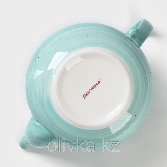 Чайник фарфоровый заварочный Доляна «Млечный путь», 900 мл, цвет бирюзовый - фото 8 - id-p113255831