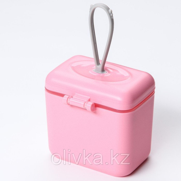 Контейнер для хранения детского питания 150 мл., с ложкой, цвет розовый - фото 2 - id-p113266051