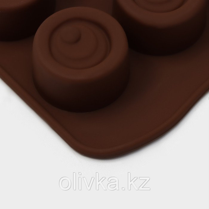 Форма силиконовая для шоколада Доляна «Шоколадное удовольствие», 22×10 см, 15 ячеек, цвет шоколадный - фото 4 - id-p113252270
