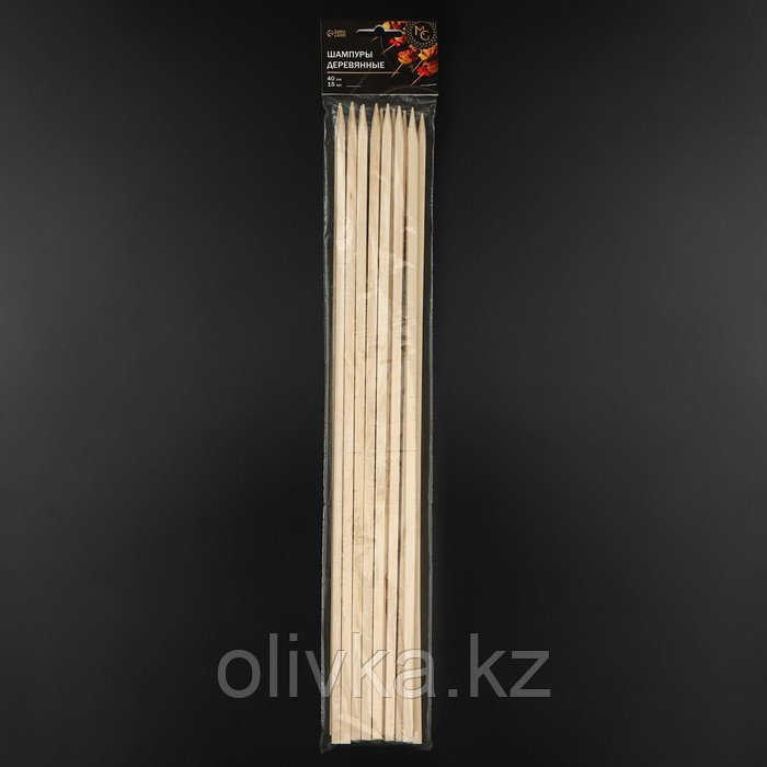Шампур деревянный Magistro, 40×0,6 см, по 15 шт, берёза - фото 4 - id-p113266840