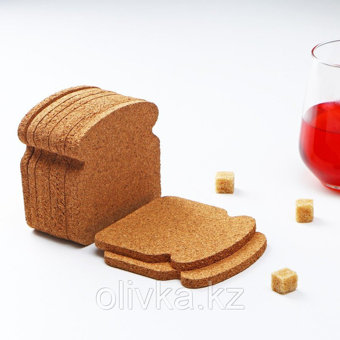 Набор подставок под горячее Доляна «Хлеб», 10 шт, 10×10 см - фото 2 - id-p113268496