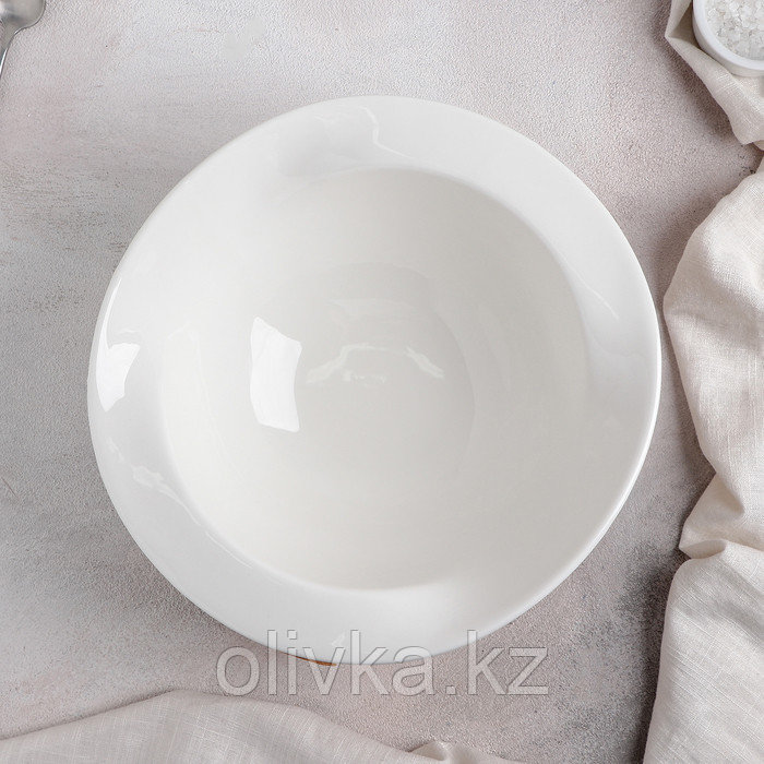 Блюдо керамическое на подставке «Эстет. Вихрь», d=24 см, цвет белый - фото 2 - id-p113243020