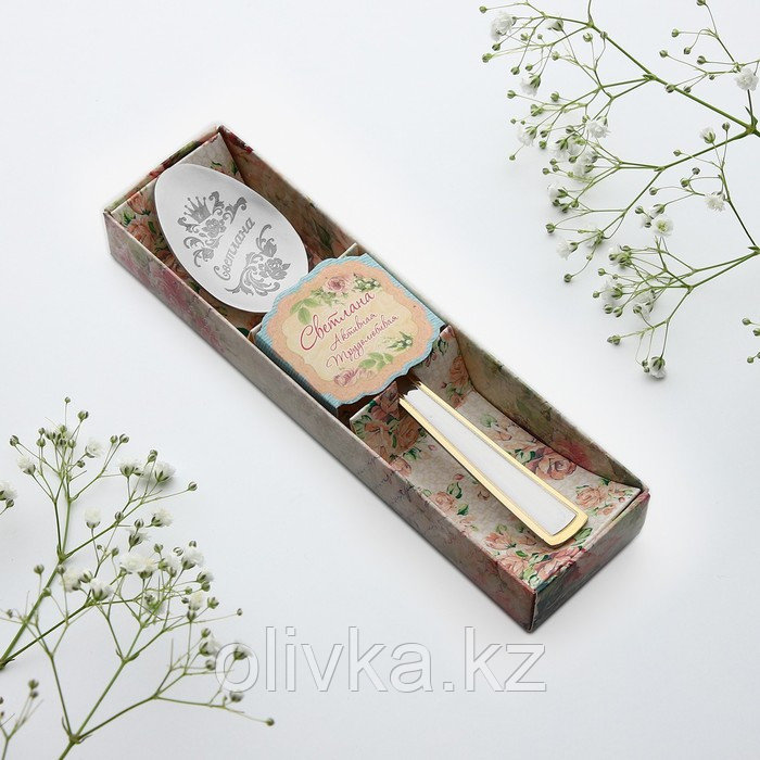 Ложка с гравировкой чайная "Светлана" в подарочной коробке - фото 2 - id-p113243023