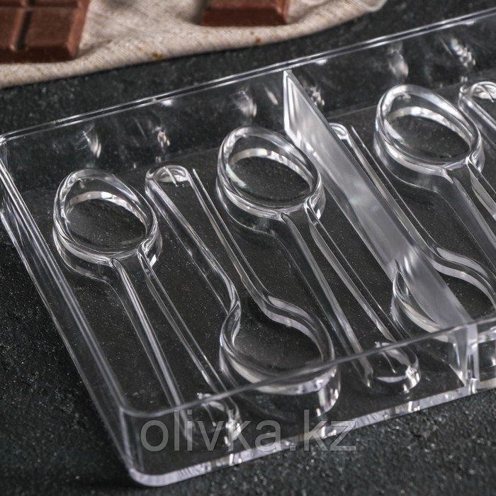 Форма для шоколада и конфет KONFINETTA «Ложки», 27,5×13,5 см, 10 ячеек, ячейка 11,5×2,7 см - фото 2 - id-p113253181