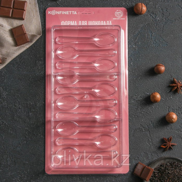 Форма для шоколада и конфет KONFINETTA «Ложки», 27,5×13,5 см, 10 ячеек, ячейка 11,5×2,7 см - фото 4 - id-p113253181