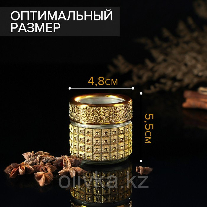 Баночка стеклянная для специй «Голд», 100 мл, 5,7×5,5, цвет золотой - фото 3 - id-p113253183