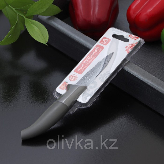 Нож с антиналипающим покрытием Доляна «Гранит», овощной, лезвие 8 см - фото 2 - id-p113263471