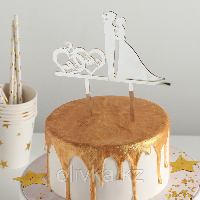 Топпер для торта, 12×12 см, цвет золото - фото 3 - id-p113245966